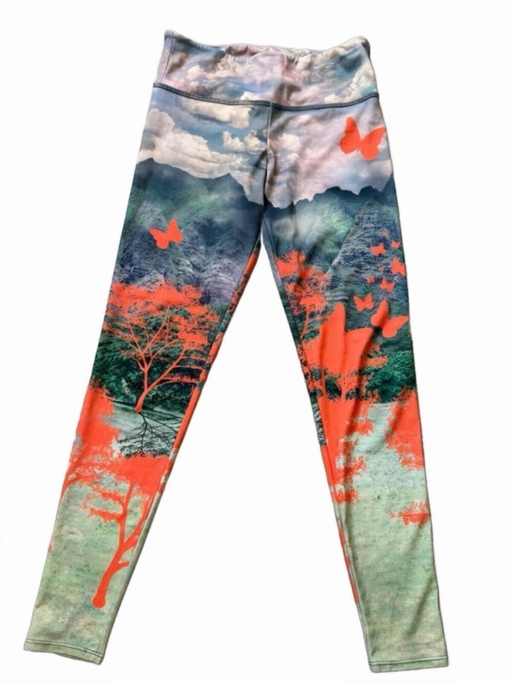 EUC Onzie Vibrant Butterfly Print Leggings
